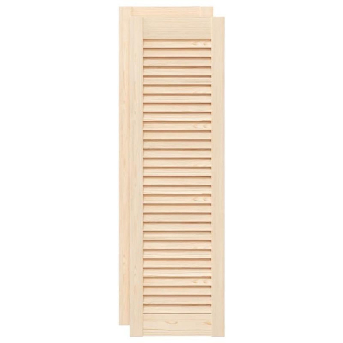 VIDAXL Portes d armoire à persiennes 2 pcs 99x29,5 cm pin massif