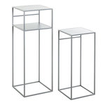 Paris Prix Lot de 2 Sellettes en Métal  Brise  85cm Gris