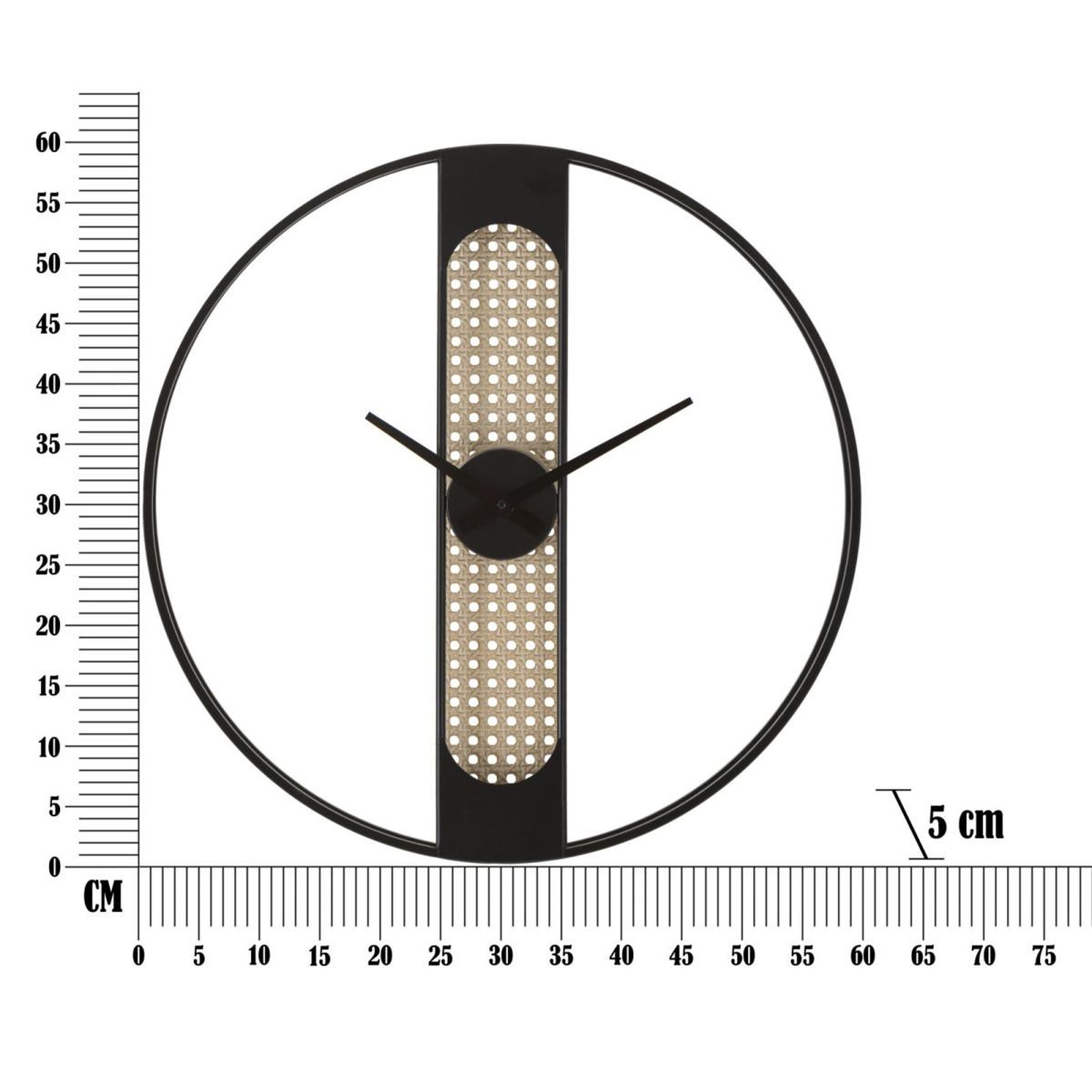 Voir la diapositive 6 : Paris Prix Horloge murale cannage  ribby  60cm noir & crème