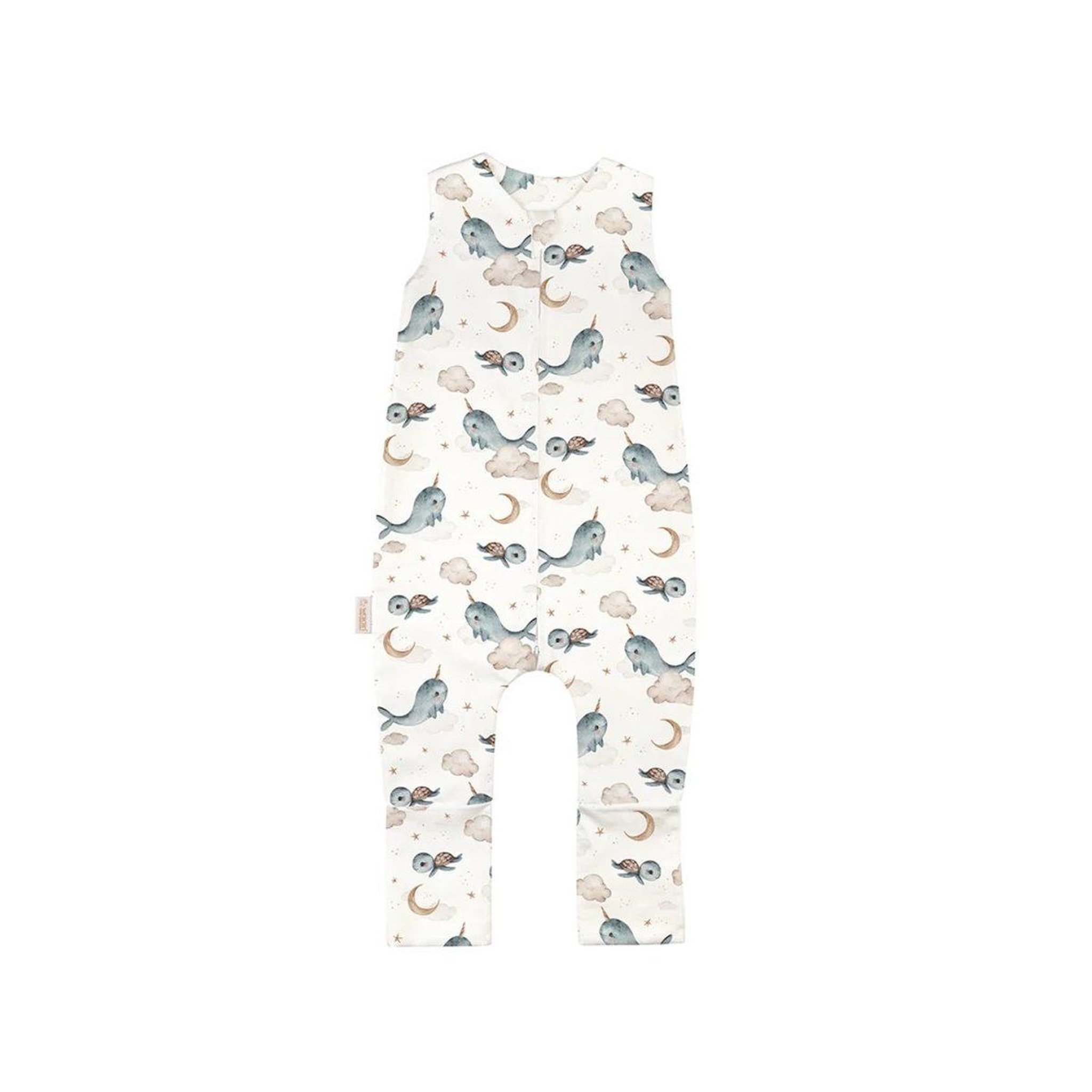 WALDIN Gigoteuse à jambes en coton - taille M (3-4 ans) - motif baleine, blanc