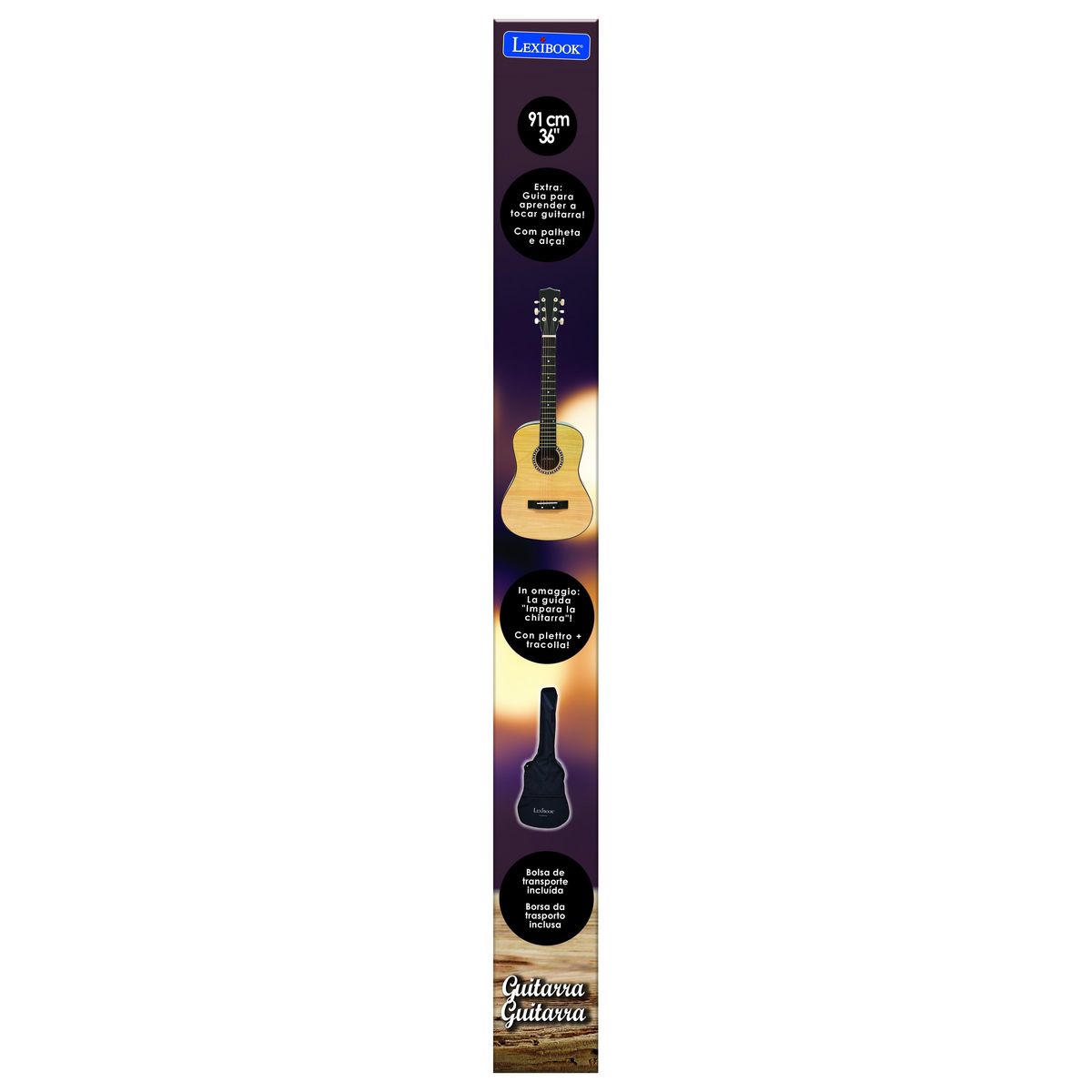 Lexibook Guitare Acoustique en bois avec housse de transport