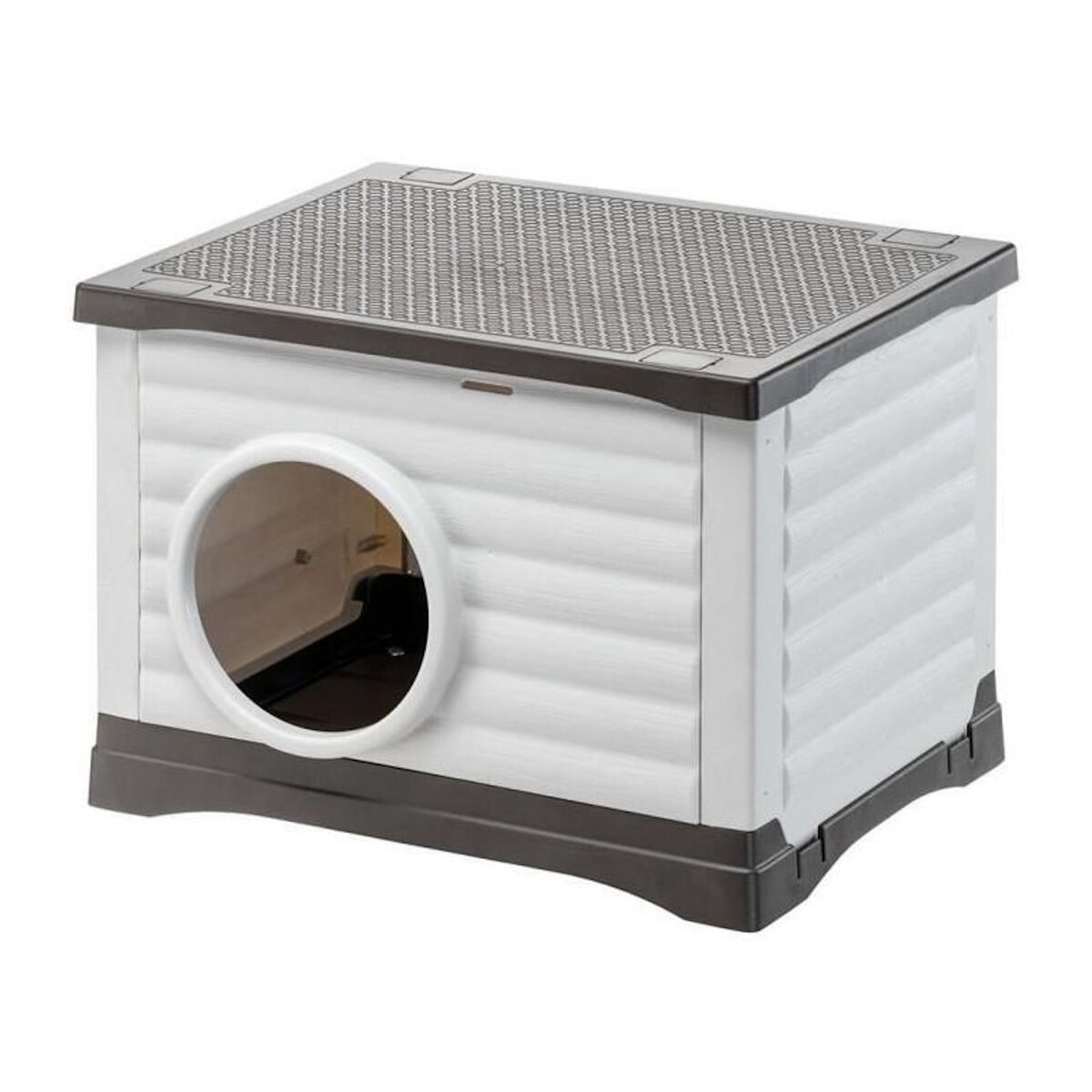 Ferplast Niche - FERPLAST - PETVILLA 60 - 54 x 43 x 38,5 cm - Blanc / Gris