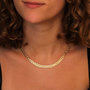 Voir la diapositive 3 : L'ATELIER D'AZUR Collier Tresse Trois Ors - Or Tricolore Jaune, Blanc et Rose - Femme