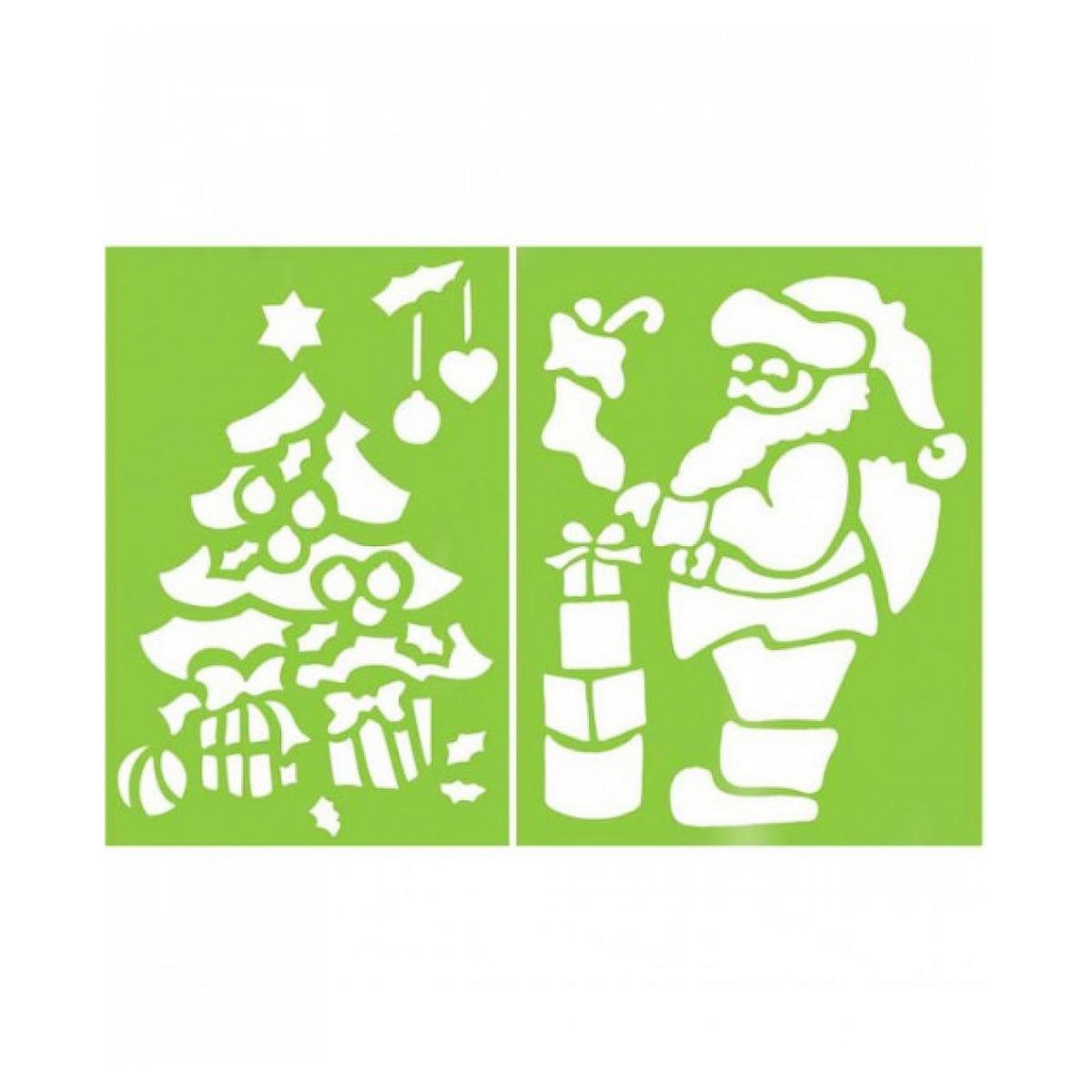 Graine créative Pochoir geant pere noel et sapin