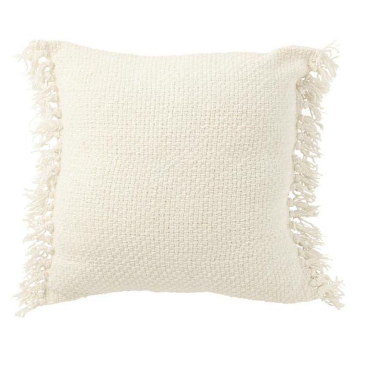 Paris Prix Coussin à Franges  Saya  45x45cm Blanc