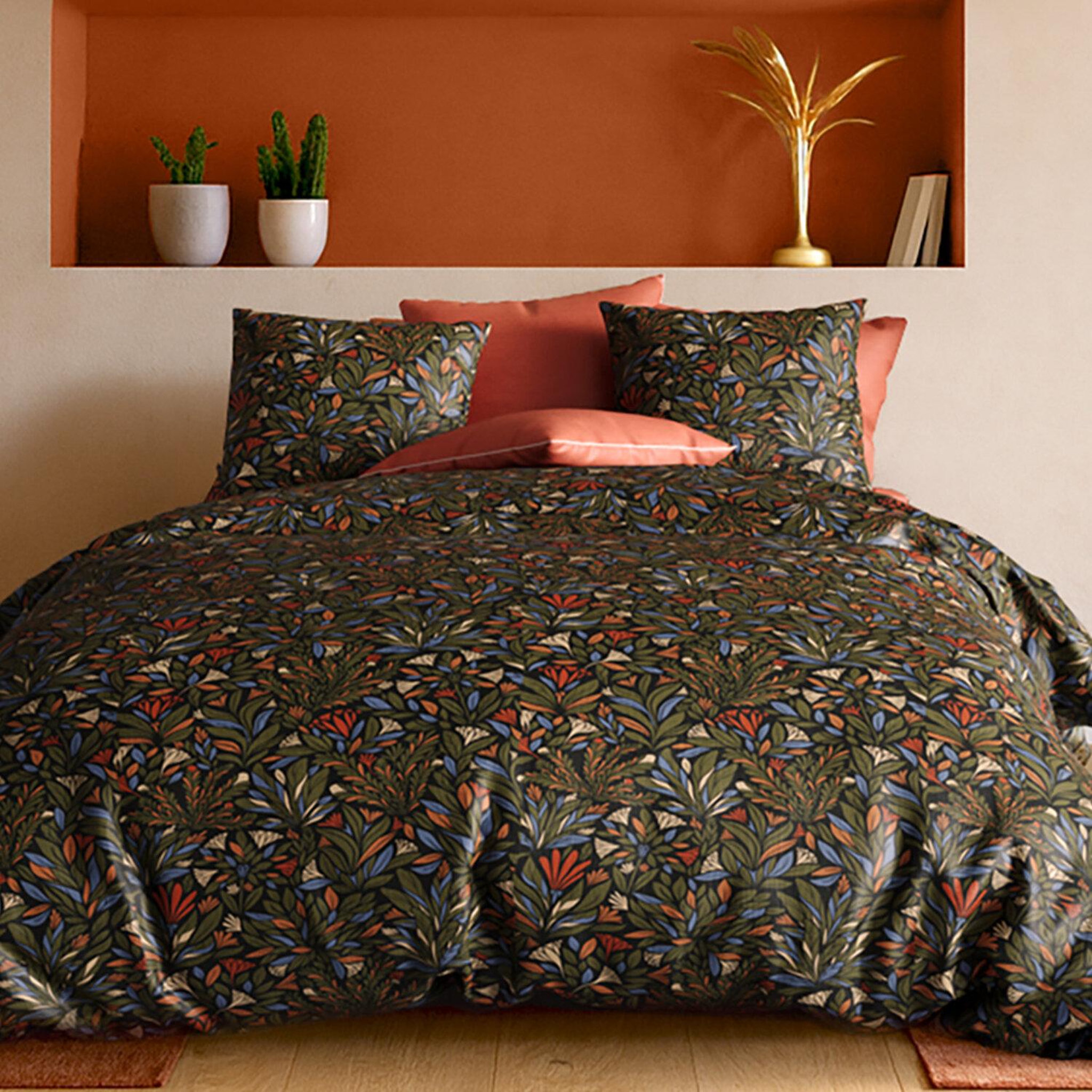 Voir la diapositive 1 : ATELIER DU COTON Parure housse de couette 100% coton 71fils bogota