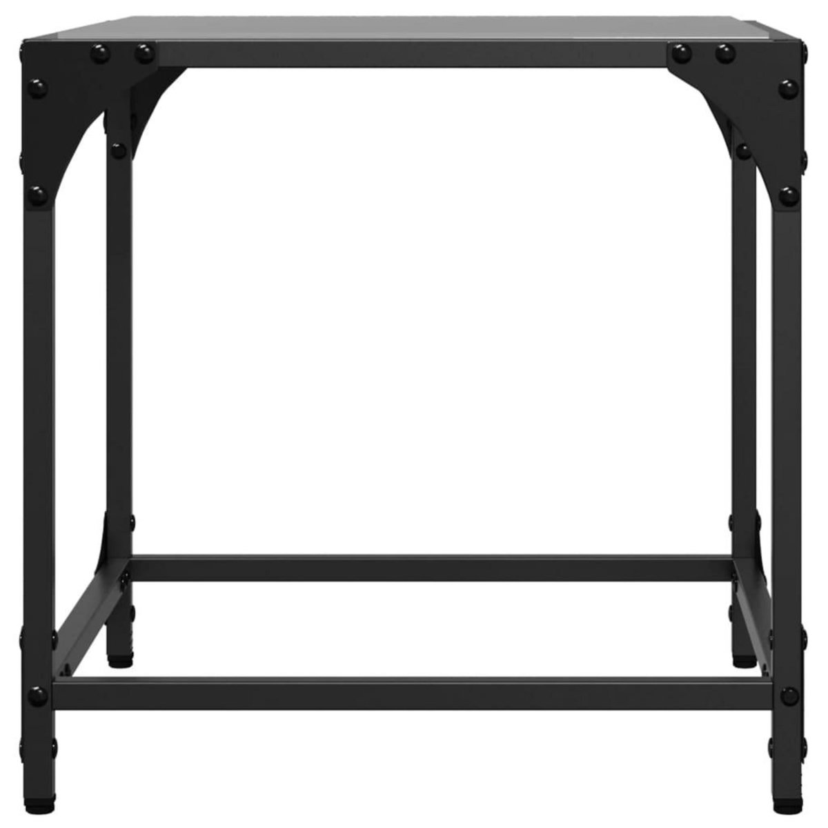 VIDAXL Tables basses avec dessus en verre noir 2 pcs 40x40x40 cm acier
