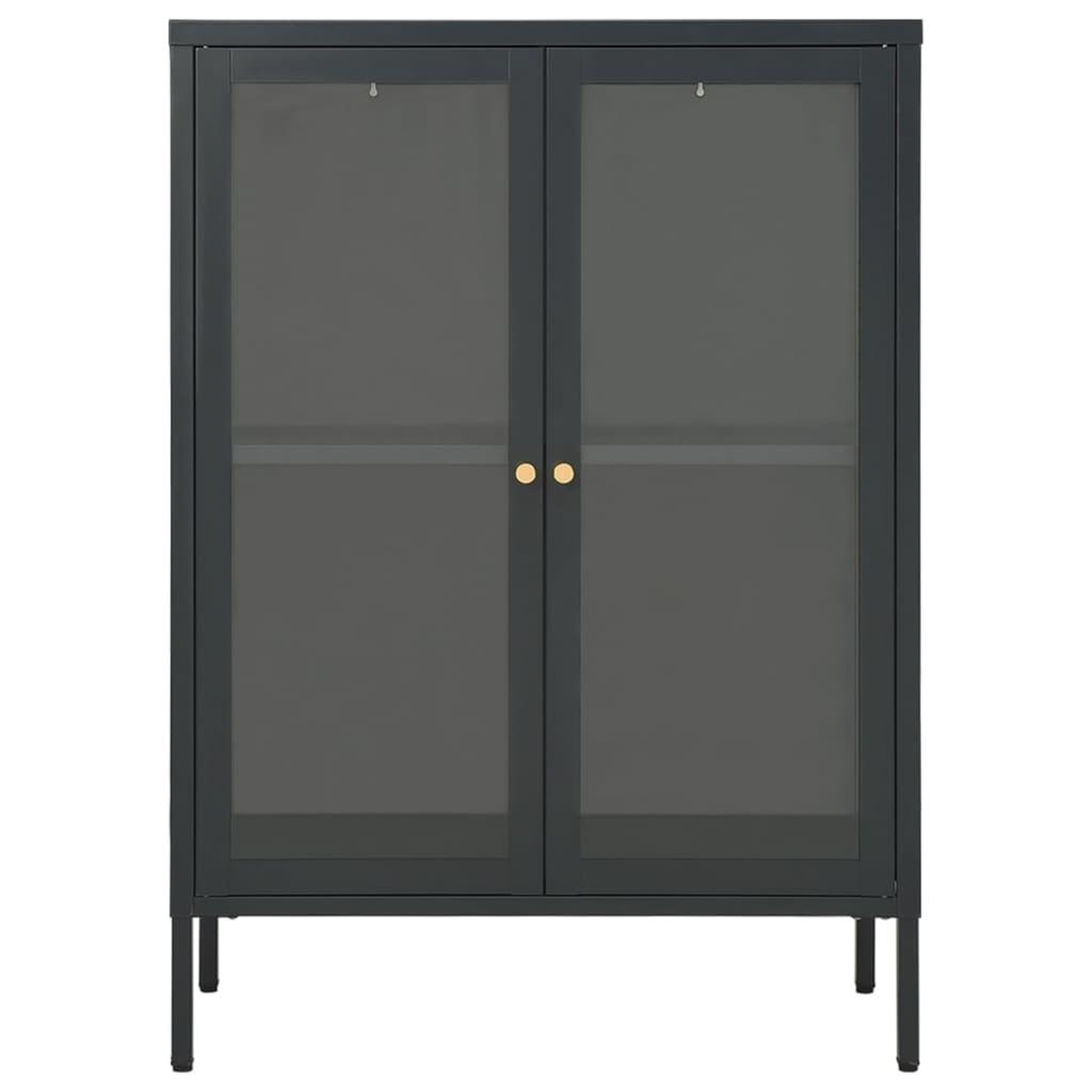 Voir la diapositive 3 : VIDAXL Buffet Anthracite 75x35x105 cm Acier et verre