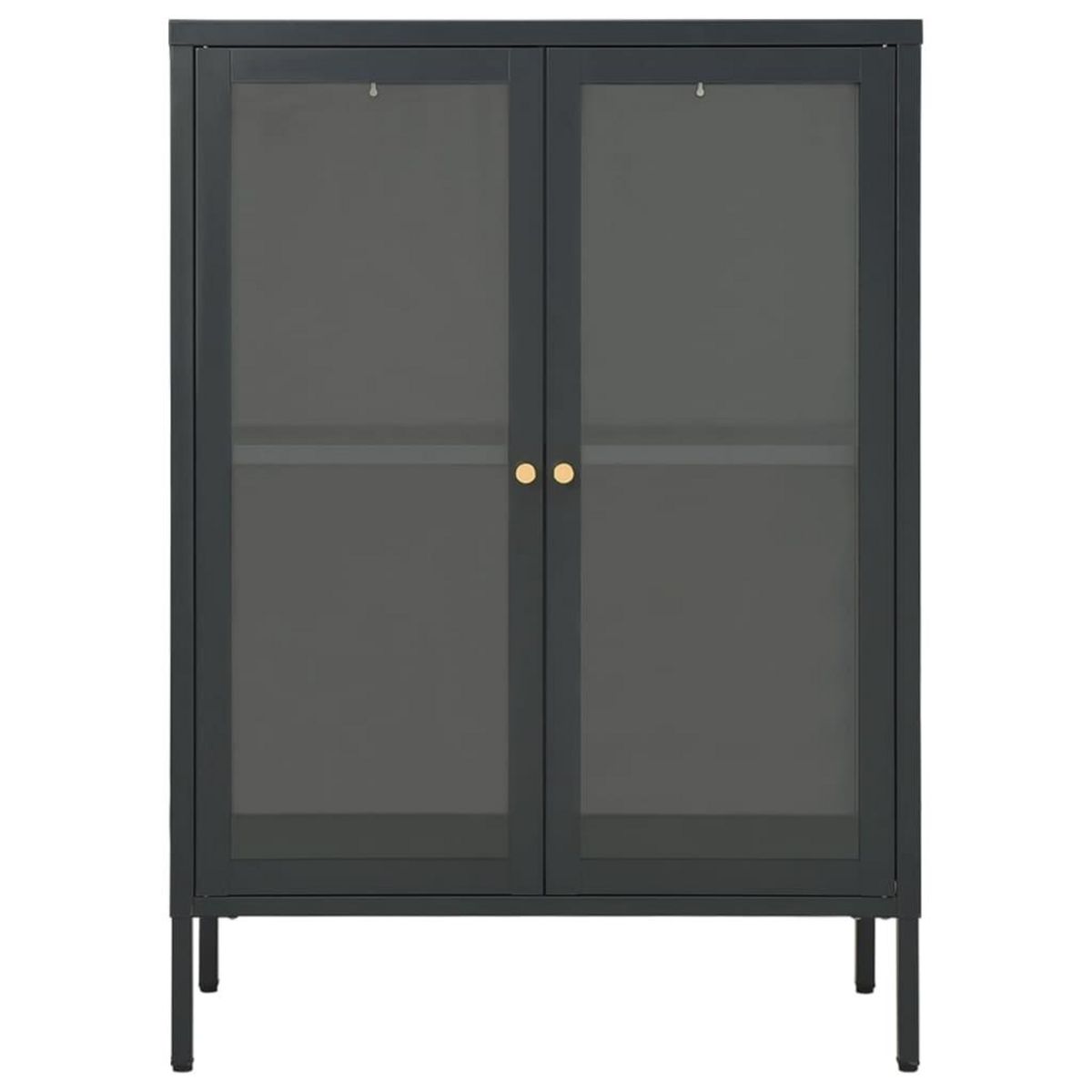 VIDAXL Buffet Anthracite 75x35x105 cm Acier et verre