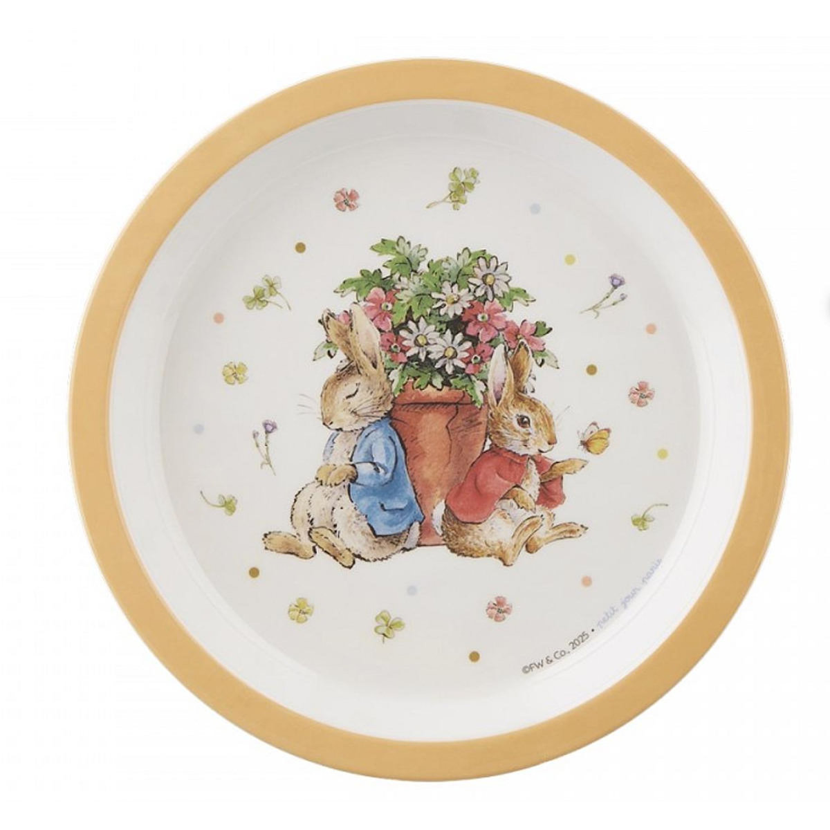 Petit Jour Assiette bébé Pierre Lapin abricot 18cm