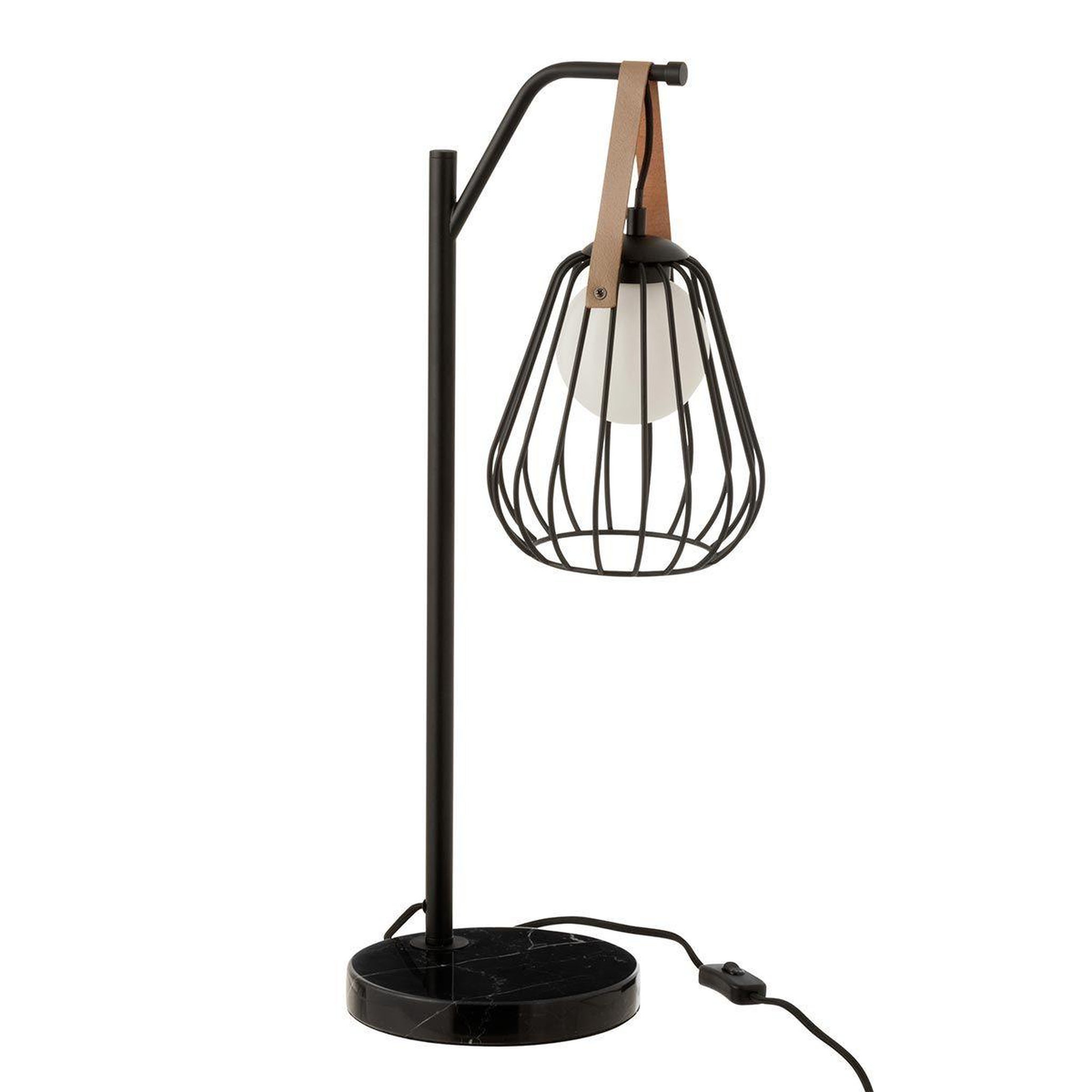 Voir la diapositive 1 : J-LINE Lampe à poser design  ignes  63cm noir