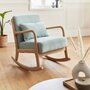 SWEEEK Fauteuil à bascule design en bois et tissu, 1 place, rocking chair scandinave