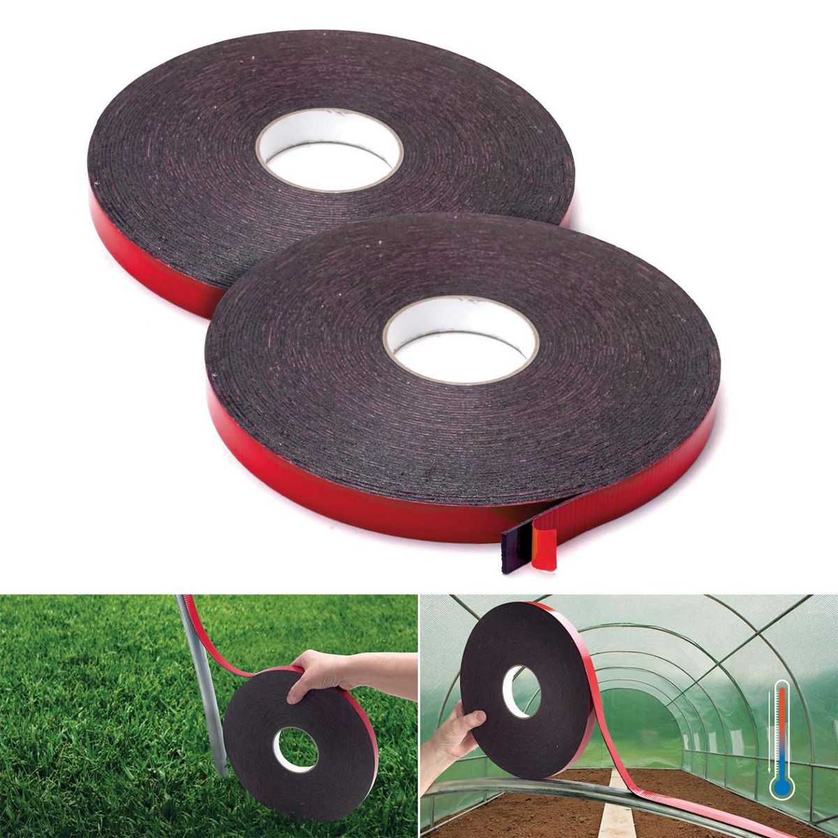 ID MARKET Ruban adhésif mousse thermique anti-chaleur pour arceau serre de jardin