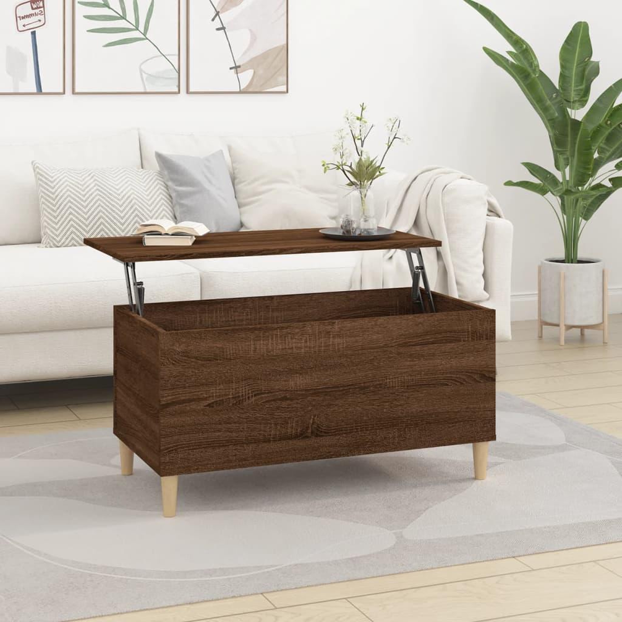 Voir la diapositive 1 : VIDAXL Table basse Chene marron 90x44,5x45 cm Bois d'ingenierie