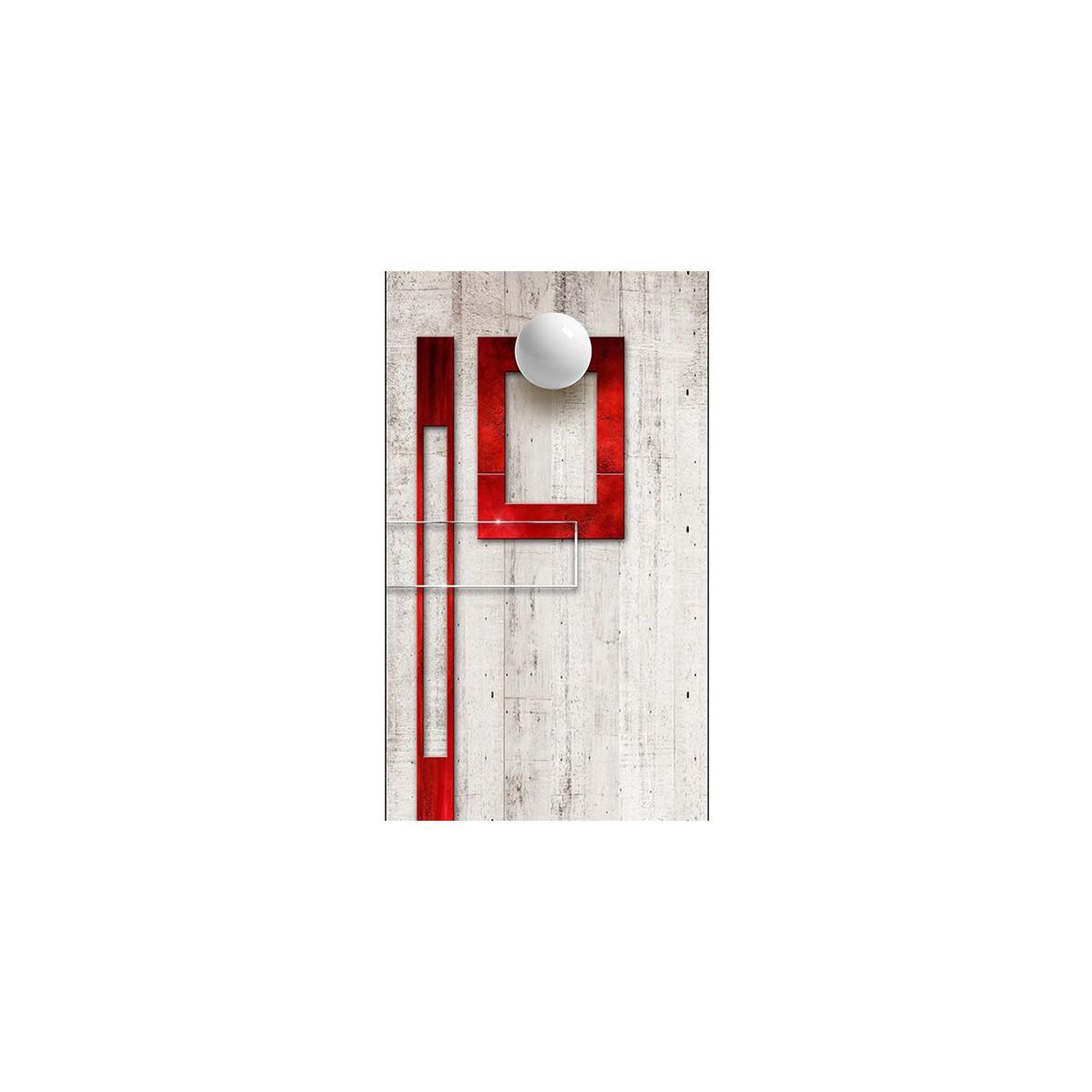 Voir la diapositive 2 : Paris Prix Papier peint  concrete, red frames & white knobs  50x1000cm