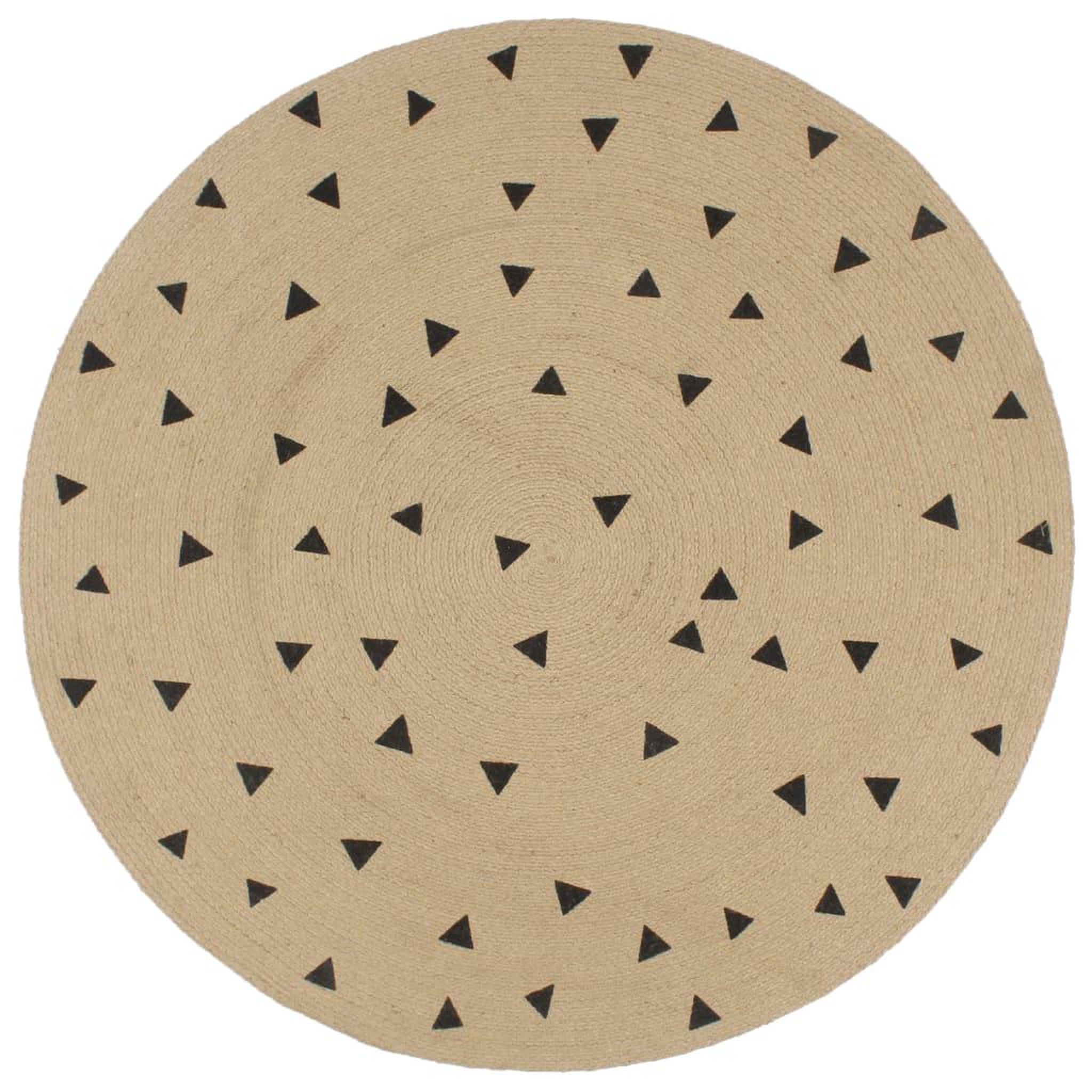 VIDAXL Tapis fait a la main Jute avec imprime a triangles 90 cm