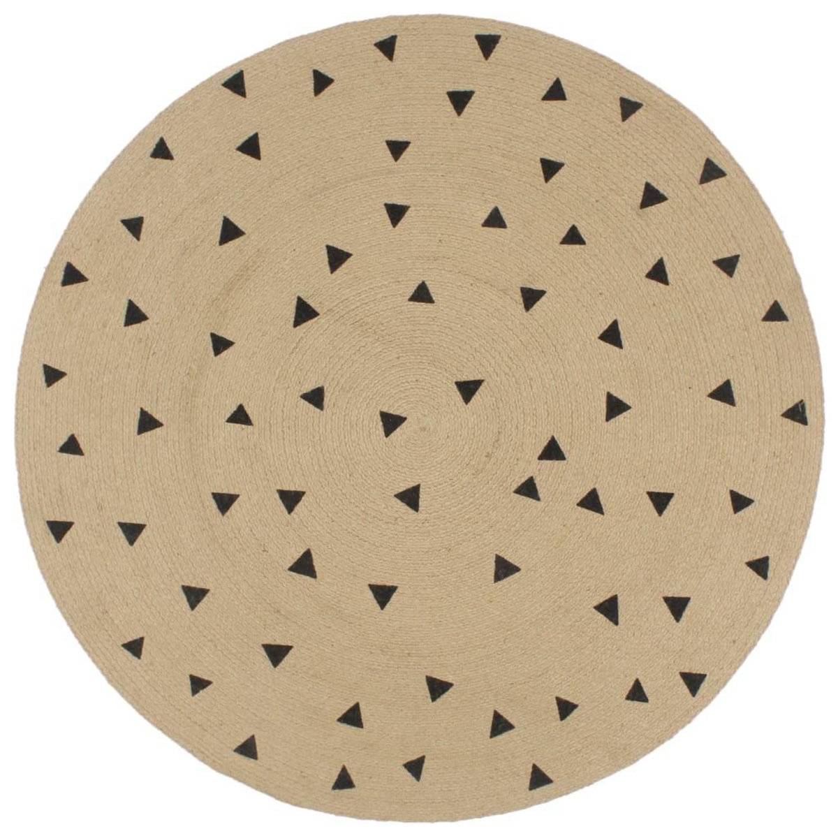 VIDAXL Tapis fait a la main Jute avec imprime a triangles 90 cm