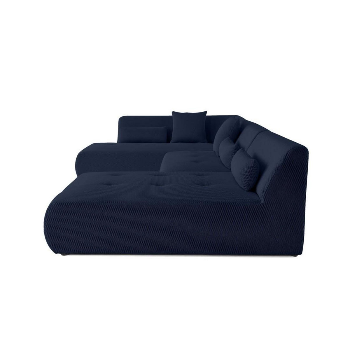 LISA DESIGN Onyx - canapé panoramique d'angle gauche - 7 places - en tissu mailles 3d