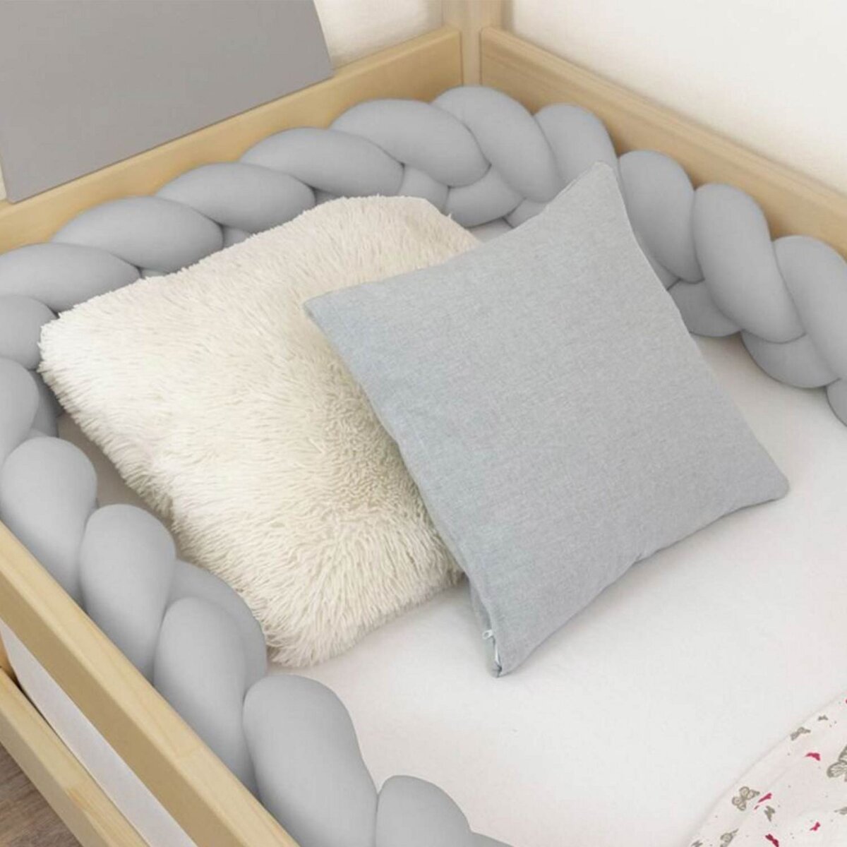 Tour de lit tressé déco pour enfant et adulte - Rose - 20 x 500 cm