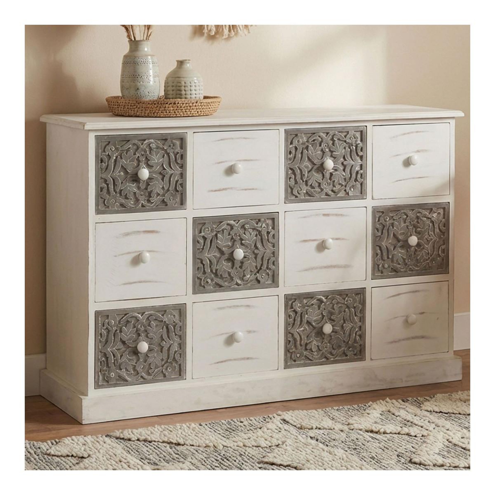 Voir la diapositive 3 : Paris Prix Commode design 12 tiroirs  suzy  120cm naturel