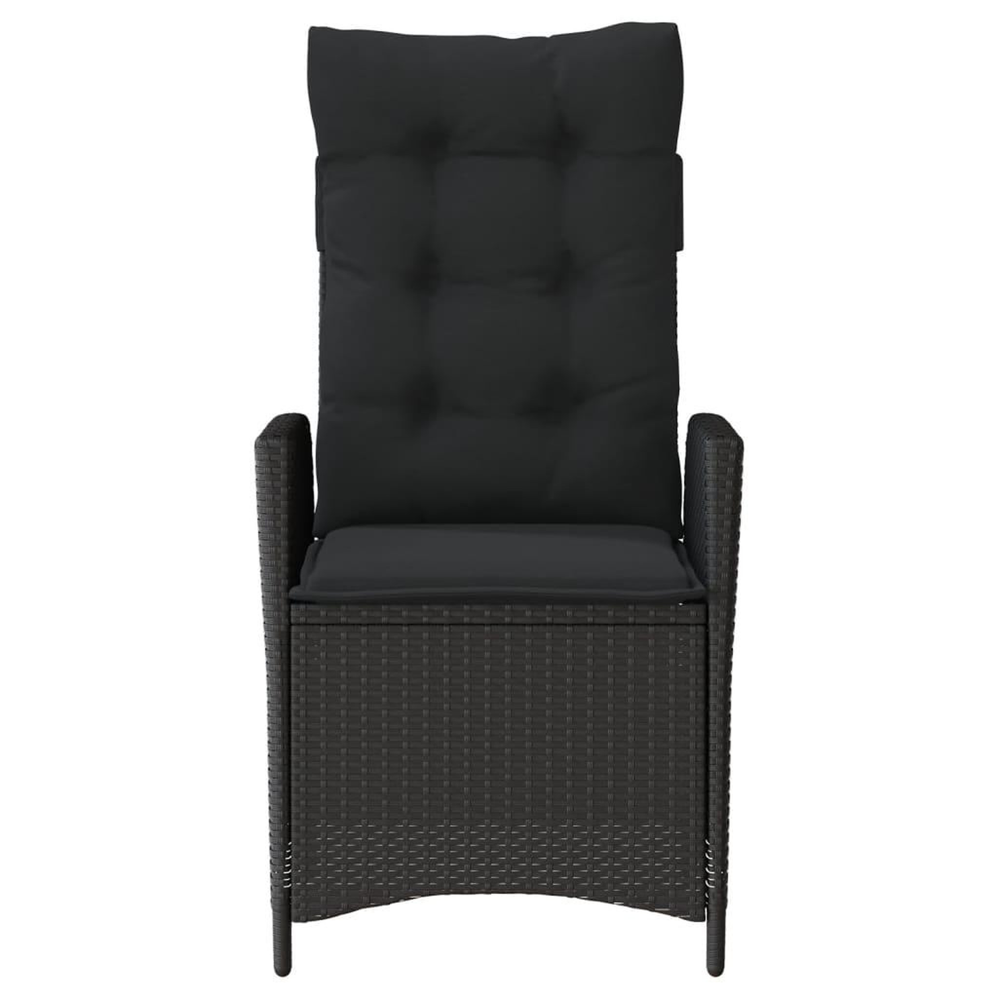 Voir la diapositive 5 : VIDAXL Chaises inclinables de jardin lot de 2 et coussins noir rotin