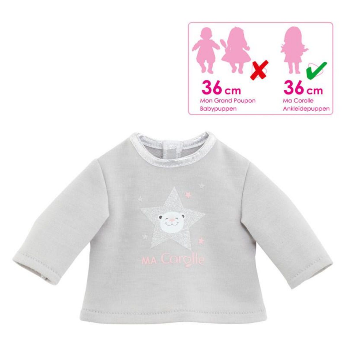 Corolle Tshirt manches longues Soir de Fête pour poupée ma Corolle