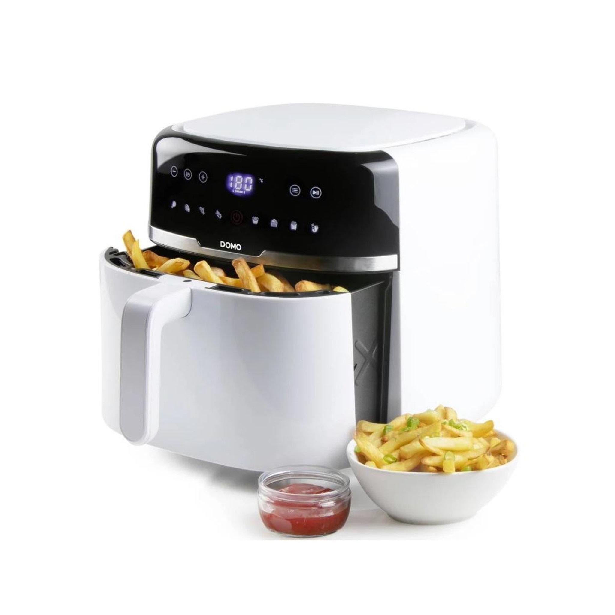 Voir la diapositive 2 : Domo Friteuse sans huile 8l 1800w blanc - DO1148FR