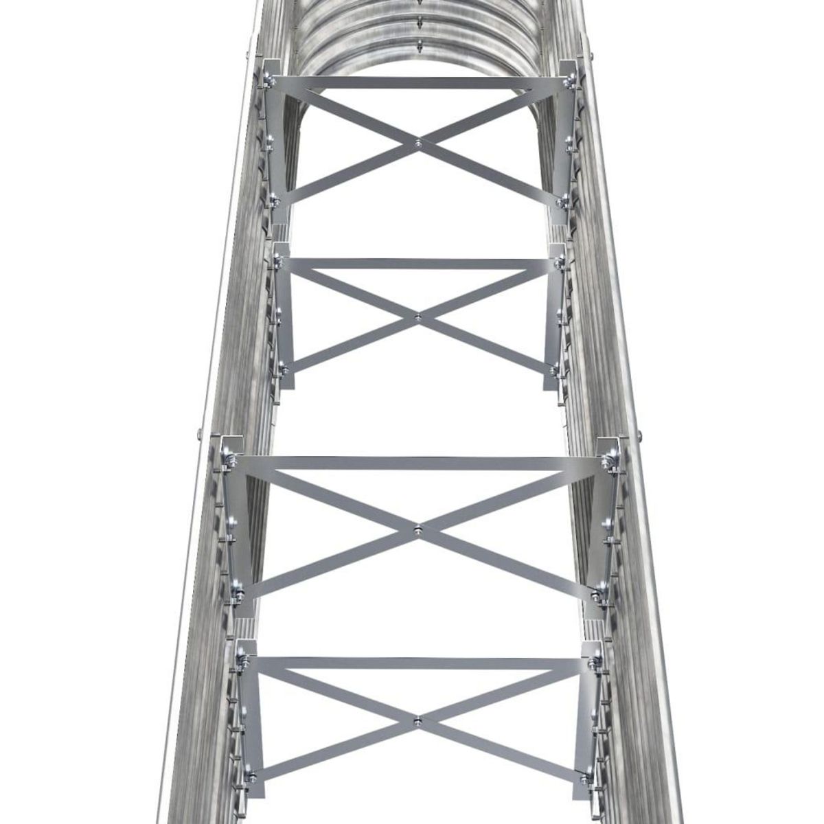 VIDAXL Lit sureleve de jardin Acier enduit de poudre Argente