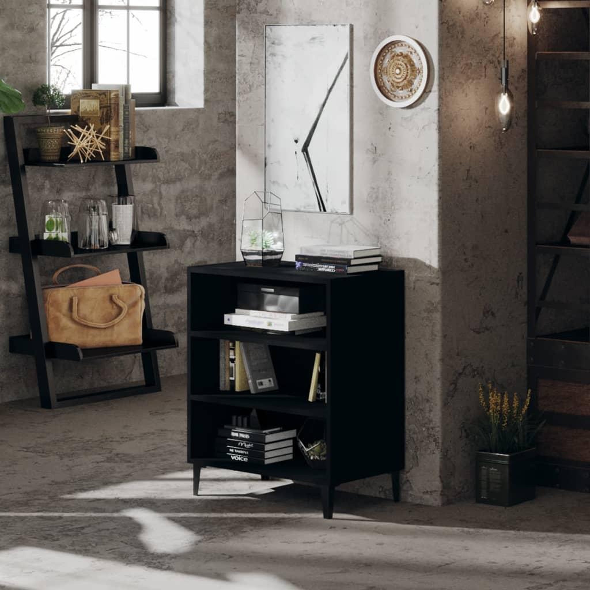 VIDAXL Buffet noir 57x35x70 cm bois d'ingenierie