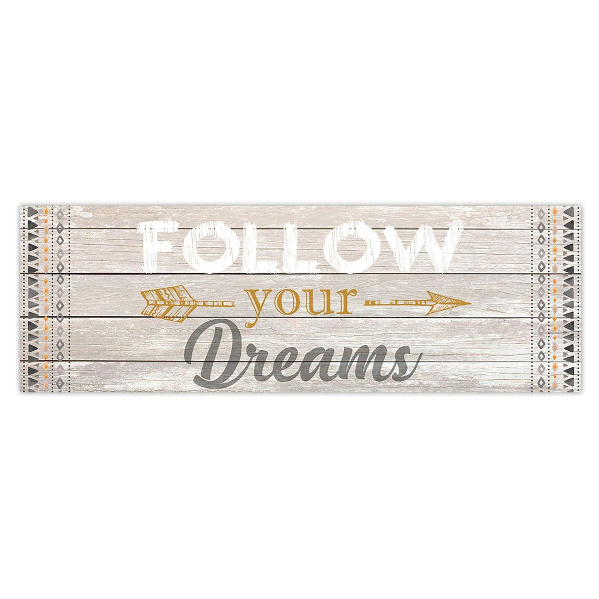 SUD TRADING Toile flèche Boho - 90 x 30 cm - Follow your Dreams