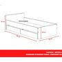 Voir la diapositive 3 : Lit avec rangements 90x190 cm, 2 tiroirs et tête de lit CAMA