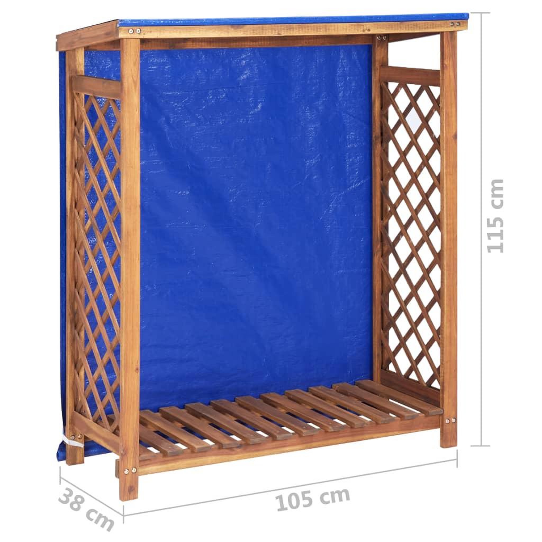 Voir la diapositive 6 : VIDAXL Remise a bois de chauffage 105x38x115 cm bois d'acacia solide