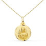 Voir la diapositive 1 : L'ATELIER D'AZUR Collier - Médaille Sacré Coeur de Jésus Or Jaune - Chaîne Dorée - Gravure Offerte