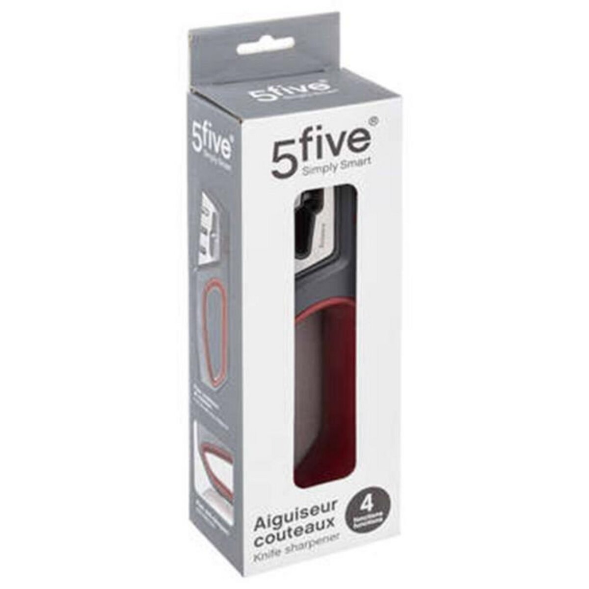 FIVE Aiguiseur de Couteau  4 Fonctions  20cm Gris