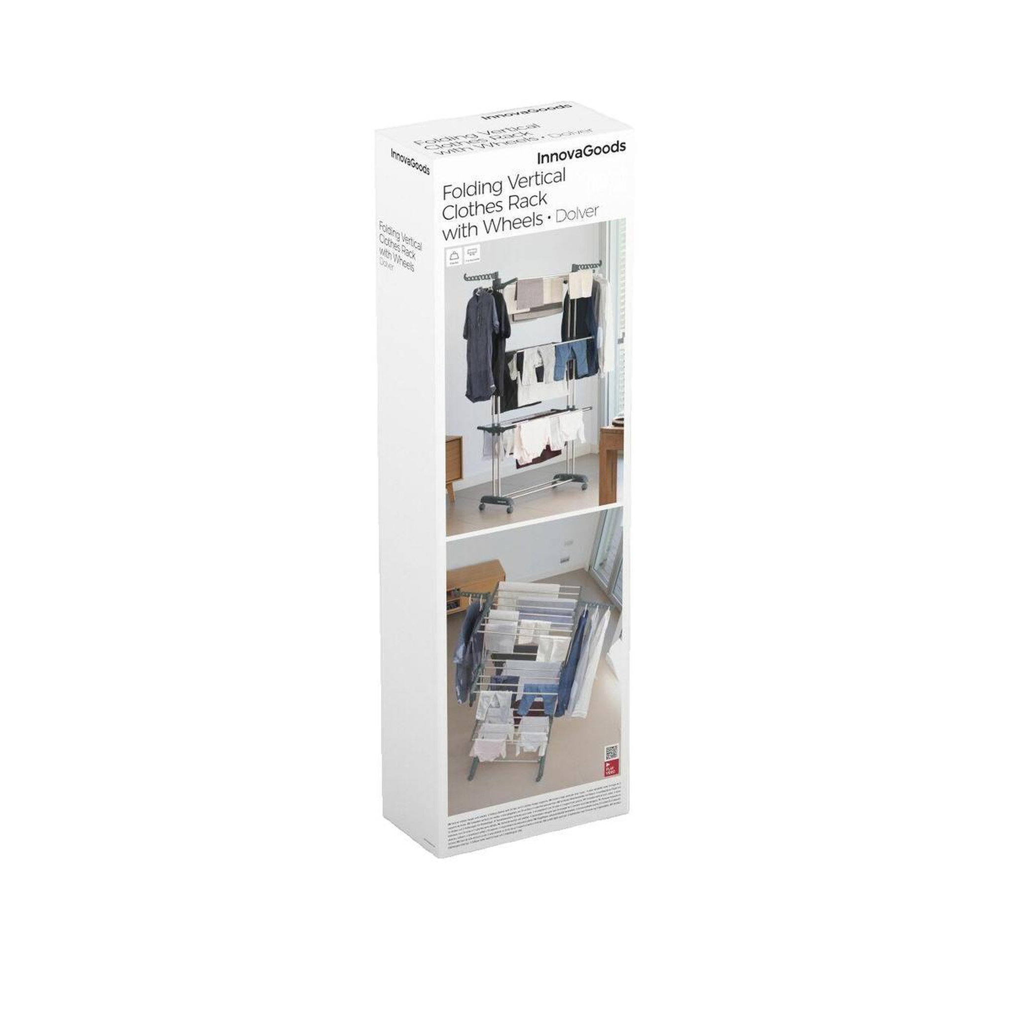 Voir la diapositive 3 : INNOVAGOODS Étendoir à linge pliant Innova Goods modèle 8435527826963 gris argenté