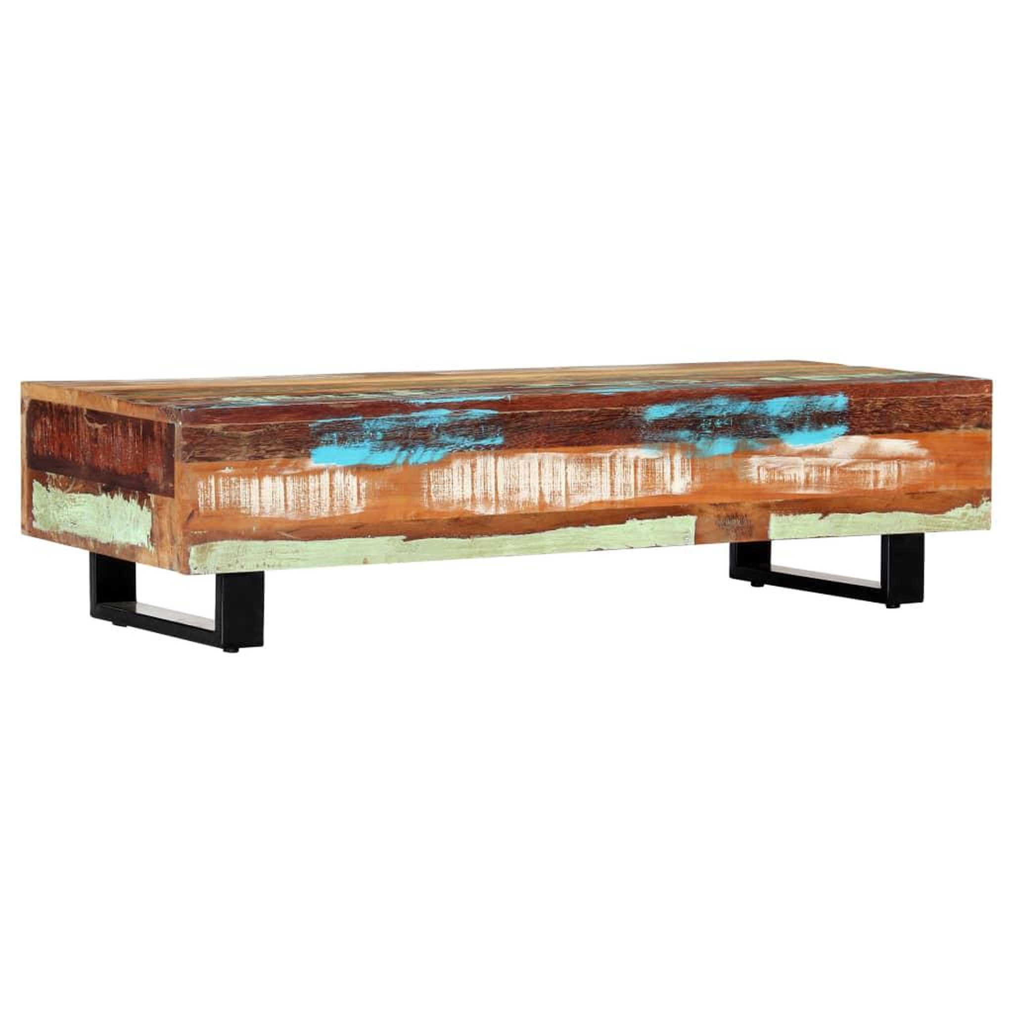 Voir la diapositive 3 : VIDAXL Table basse 120x50x30 cm bois de recuperation solide et acier