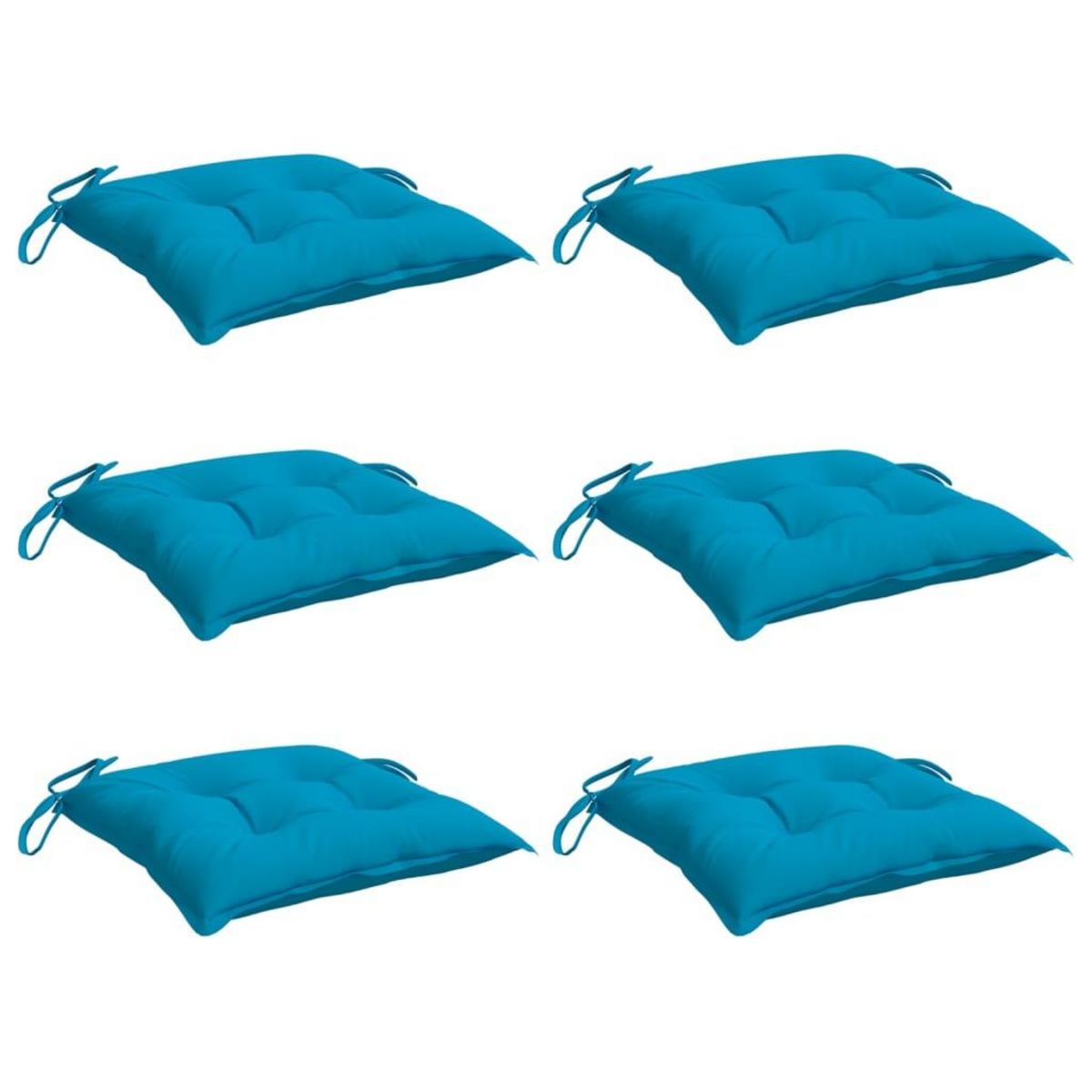 VIDAXL Coussins de chaise lot de 6 bleu clair 40x40x7 cm tissu oxford