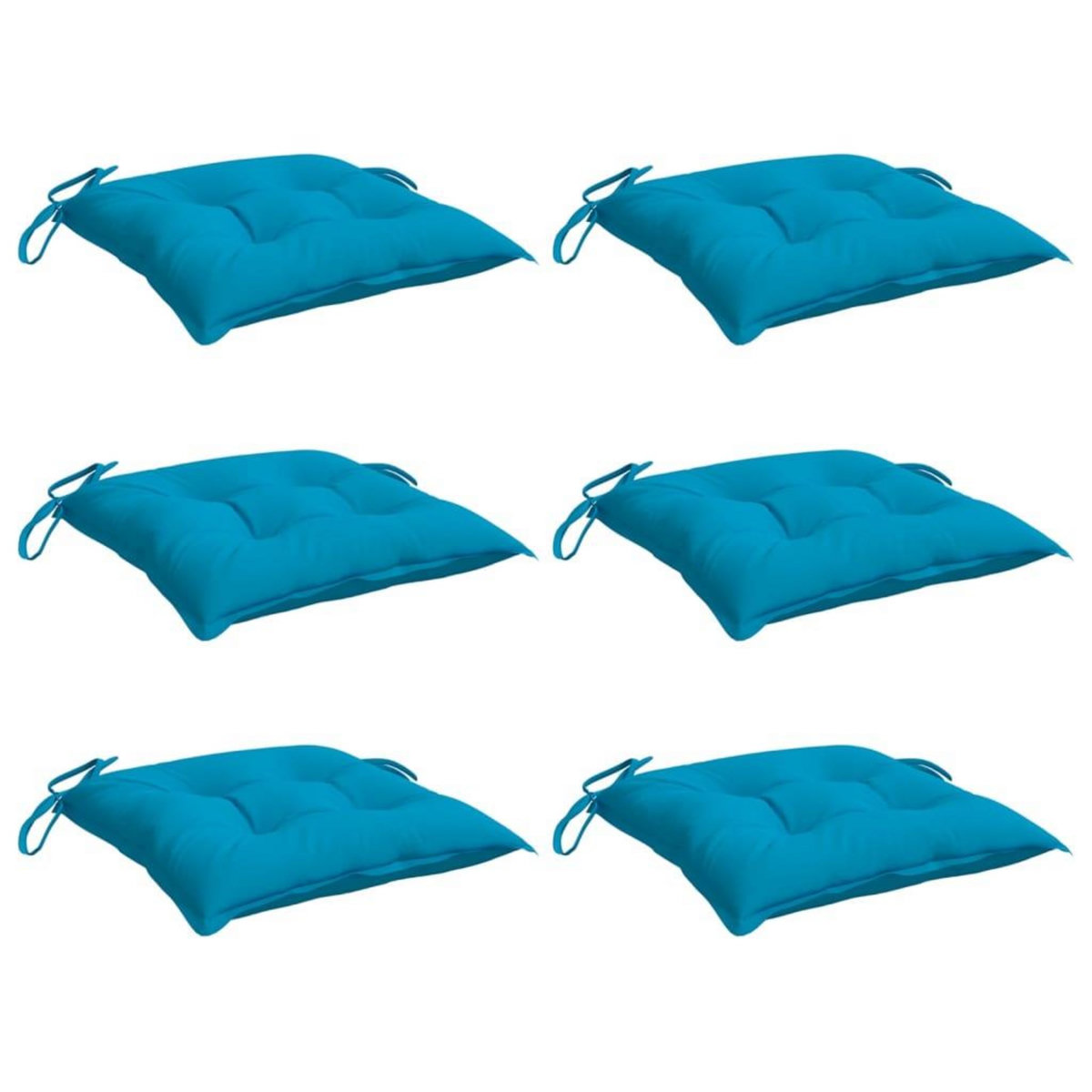 VIDAXL Coussins de chaise lot de 6 bleu clair 40x40x7 cm tissu oxford
