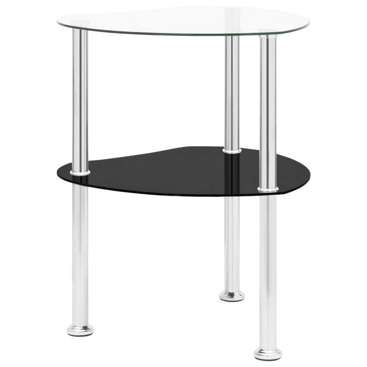 VIDAXL Table 2 niveaux Transparent et noir 38x38x50 cm Verre trempe