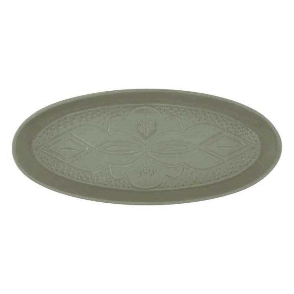SECRET DE GOURMET Plat Ovale en Faïence  Sienna  41cm Vert Olive
