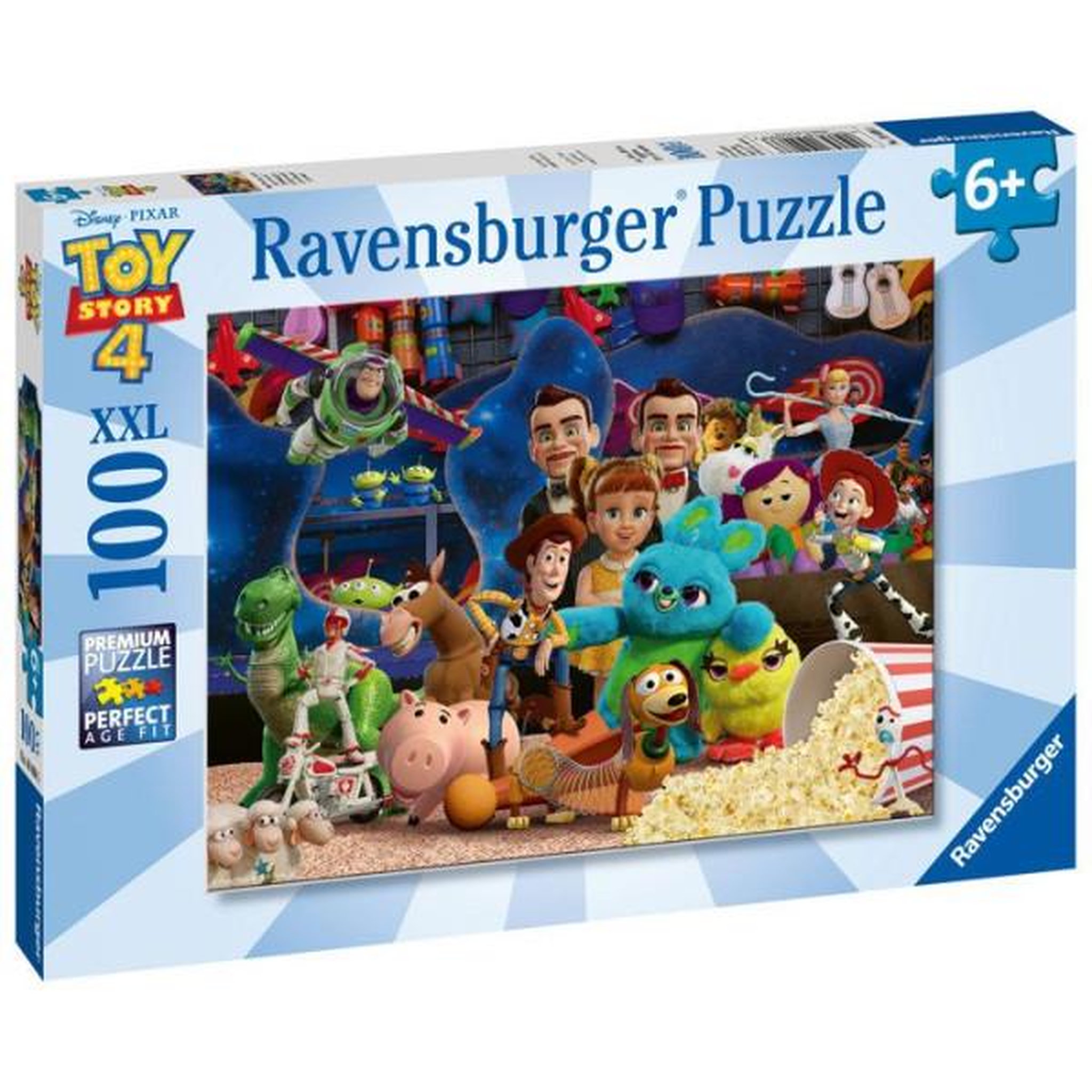 Voir la diapositive 2 : RAVENSBURGER Puzzle Ravensburger Toy Story 4 - 100 pieces XXL - Pour enfants des 6 ans - Dessins animés et BD - Bleu