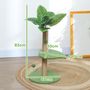 Voir la diapositive 3 : PAWHUT Arbre à chat design tropical - plateforme, griffoir, 2 jeux boules - beige vert