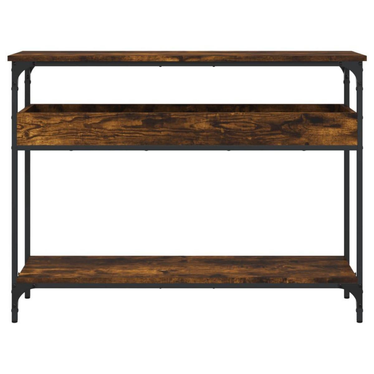 VIDAXL Table console avec etagere chene fume 100x29x75 cm