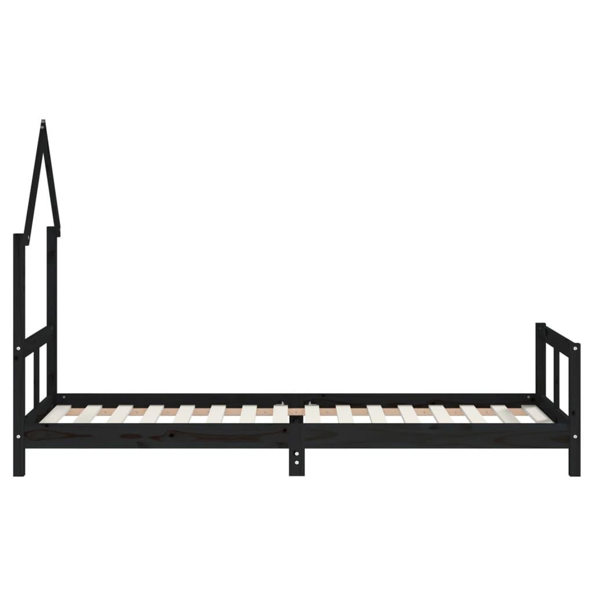 Voir la diapositive 5 : VIDAXL Cadre de lit pour enfants noir 80x200 cm bois de pin massif