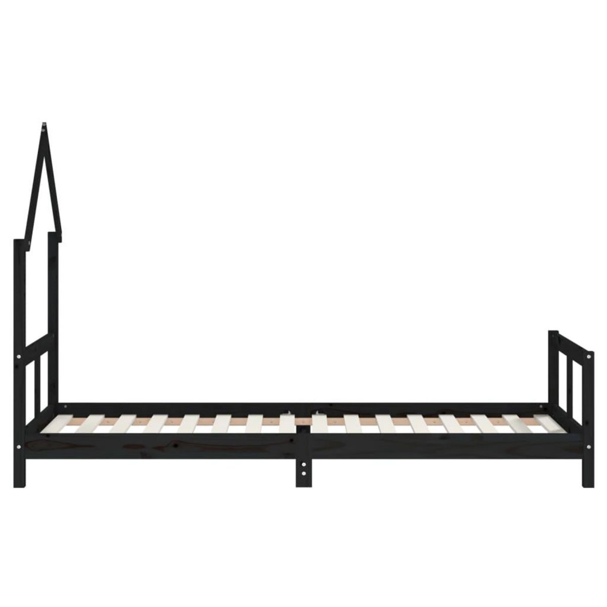 VIDAXL Cadre de lit pour enfants noir 80x200 cm bois de pin massif