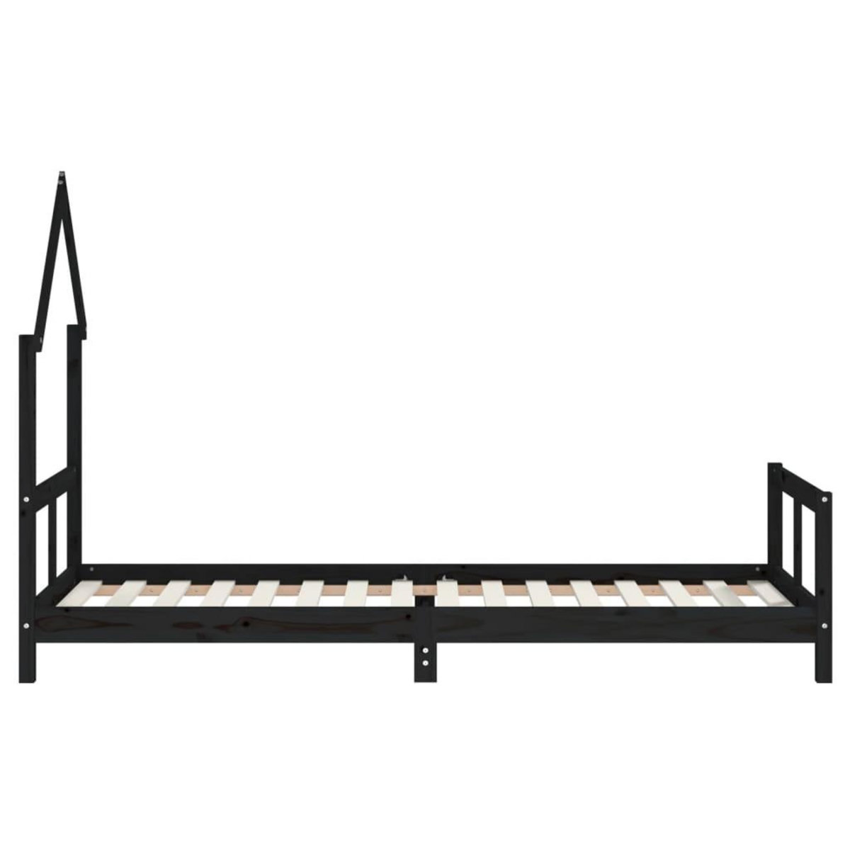 VIDAXL Cadre de lit pour enfants noir 80x200 cm bois de pin massif