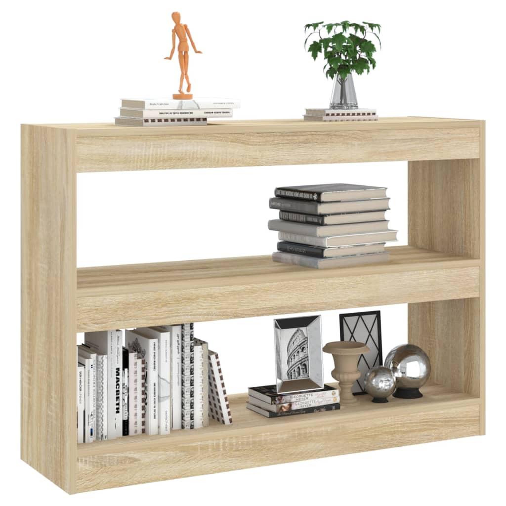 Voir la diapositive 5 : VIDAXL Bibliotheque/Separateur de piece chene sonoma 100x30x72 cm