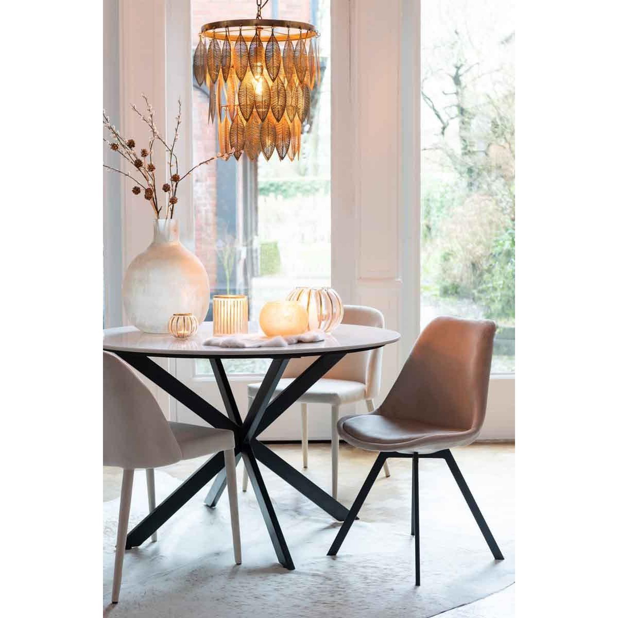 Voir la diapositive 4 : J-LINE Vase rond design en verre  soda  18cm or