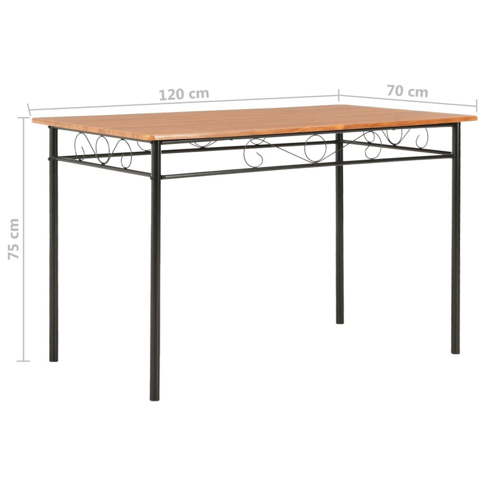 Voir la diapositive 6 : VIDAXL Ensemble de salle a manger 7 pcs MDF et acier Marron