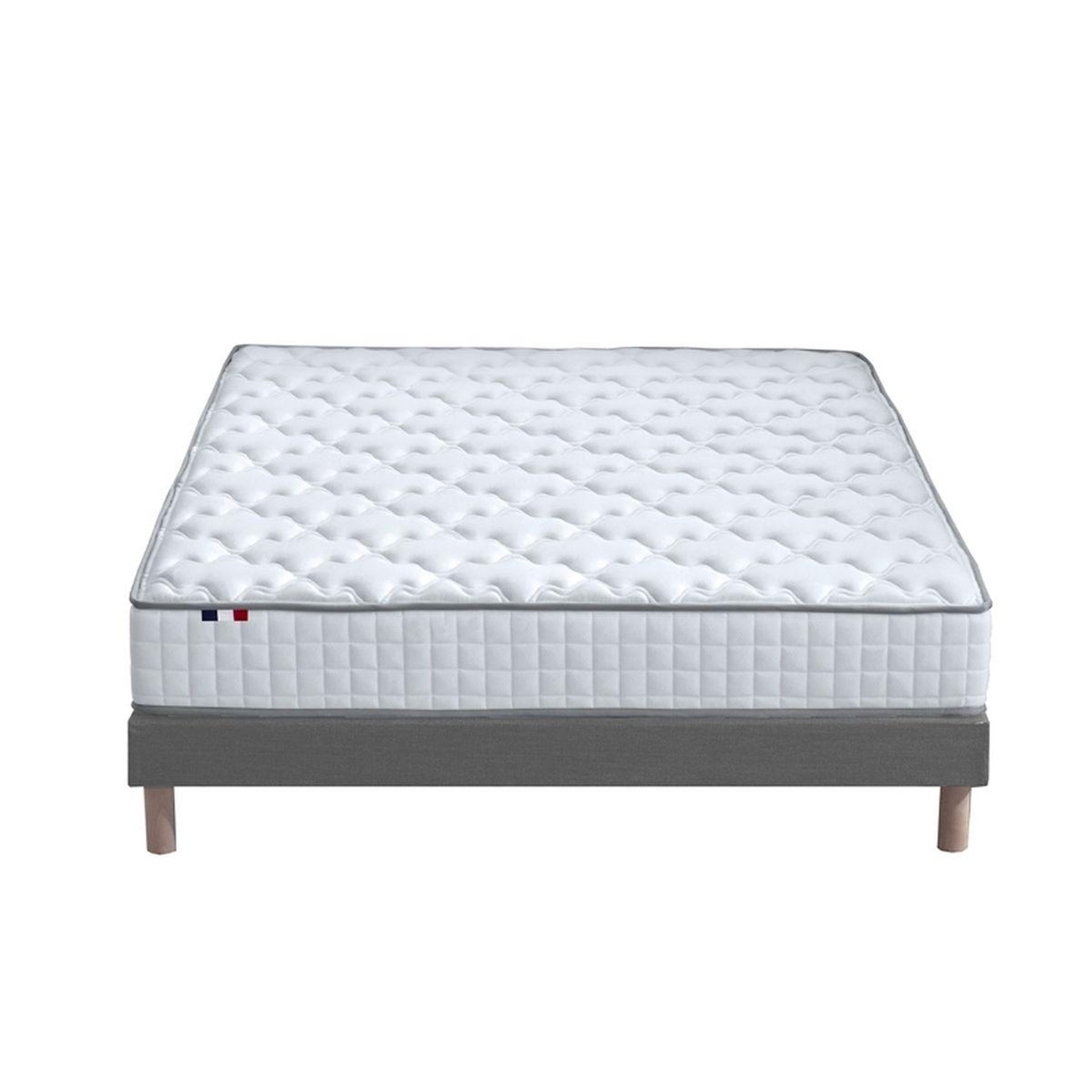 Voir la diapositive 4 : Ensemble Matelas Ressorts 7 zones + Sommier  140 x 190 cm COSMOS